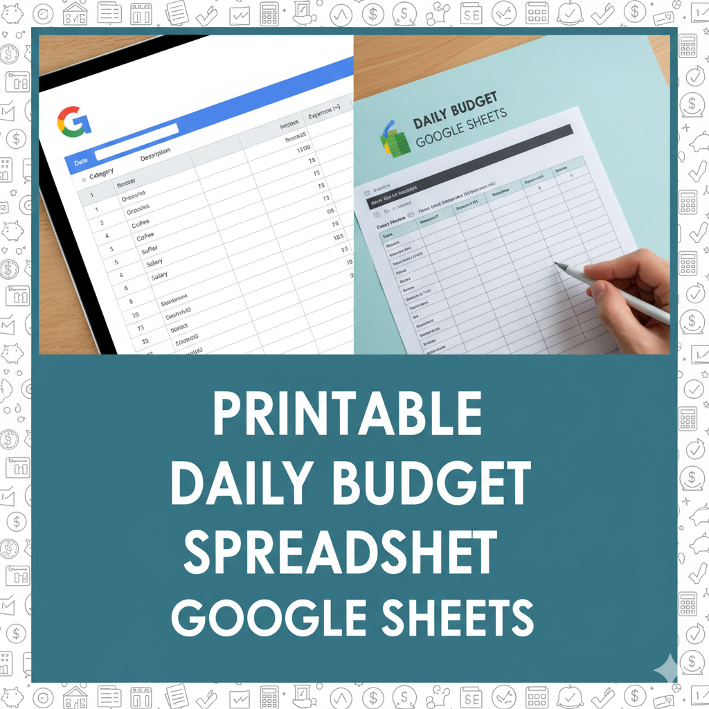 Printable Daily Budget Spreadsheet for Google Sheets